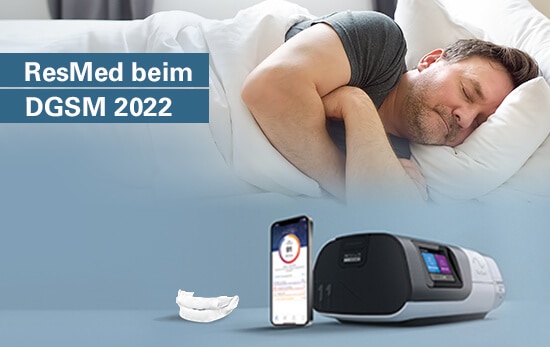 AirSense 11, myAir App, Narval Schlafschiene neben schlafendem Mann