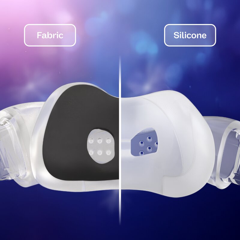 Material der CPAP-Maske, Textilmaske im Vergleich zur Silikonmaske