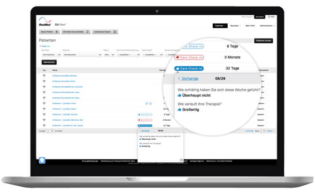 AirView Care Check-In für Patienten-Feedback